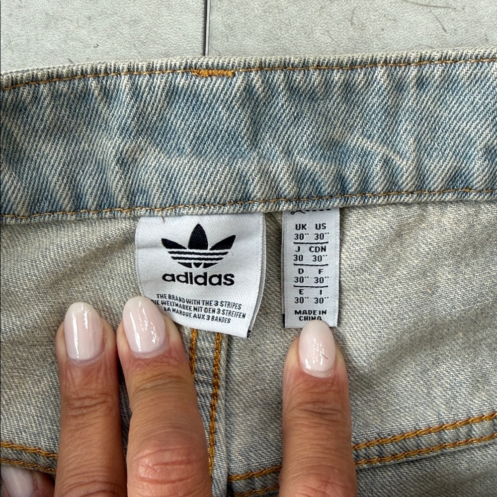 adidas Wide-Leg Jeans in Washed- US30 - Picture 4 of 5